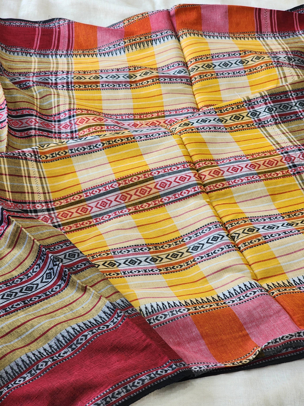 Brown Dhonekhali Cotton Saree