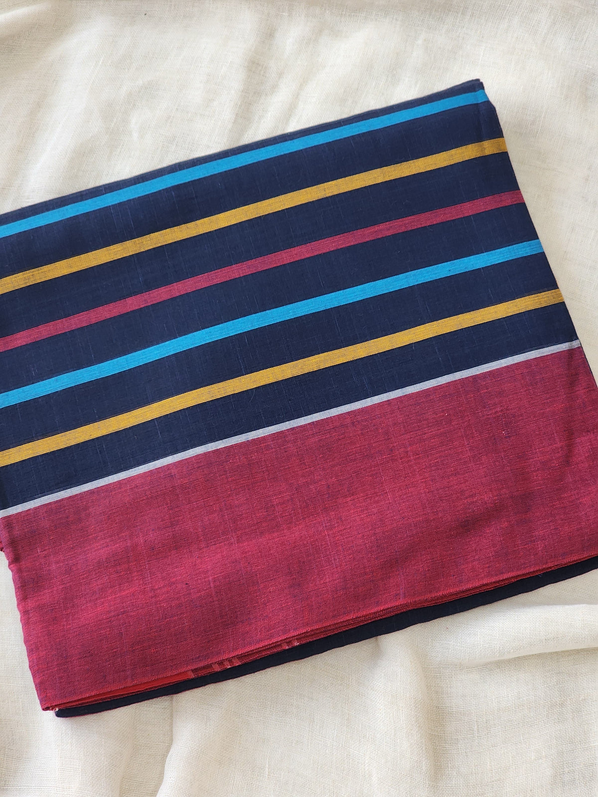 Blue Dhonekhali Cotton Saree