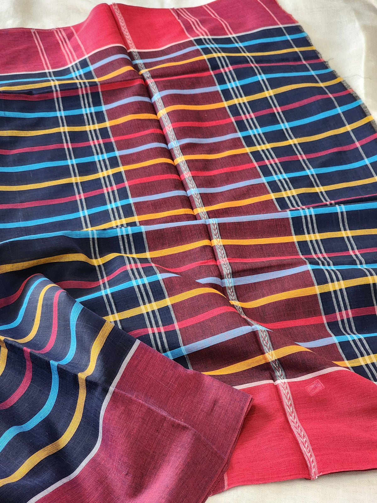 Blue Dhonekhali Cotton Saree