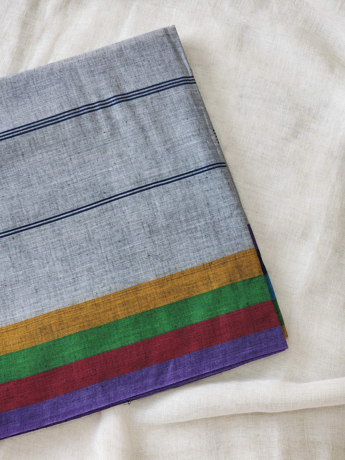 Grey Dhonekhali Cotton Saree