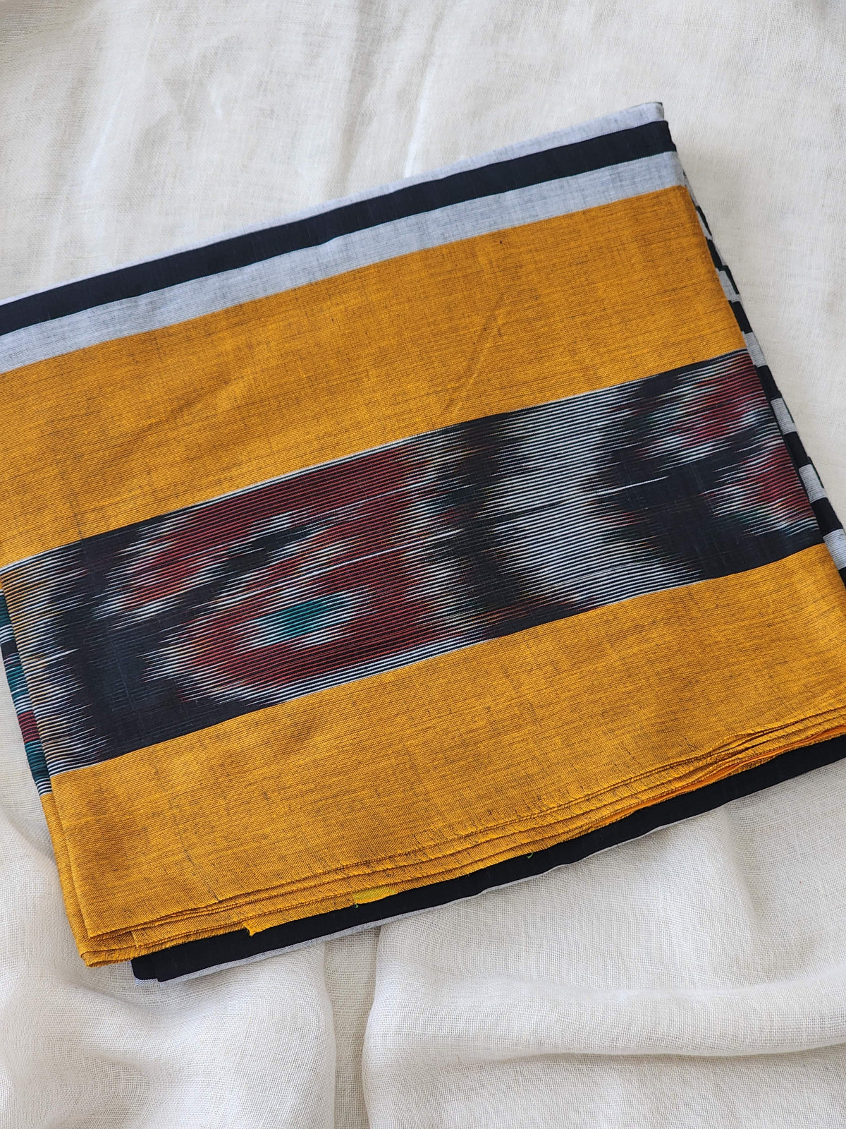 Black & Grey Dhonekhali Cotton Saree