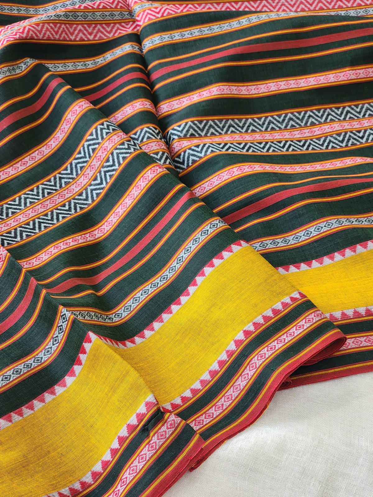 Green Dhonekhali Cotton Saree