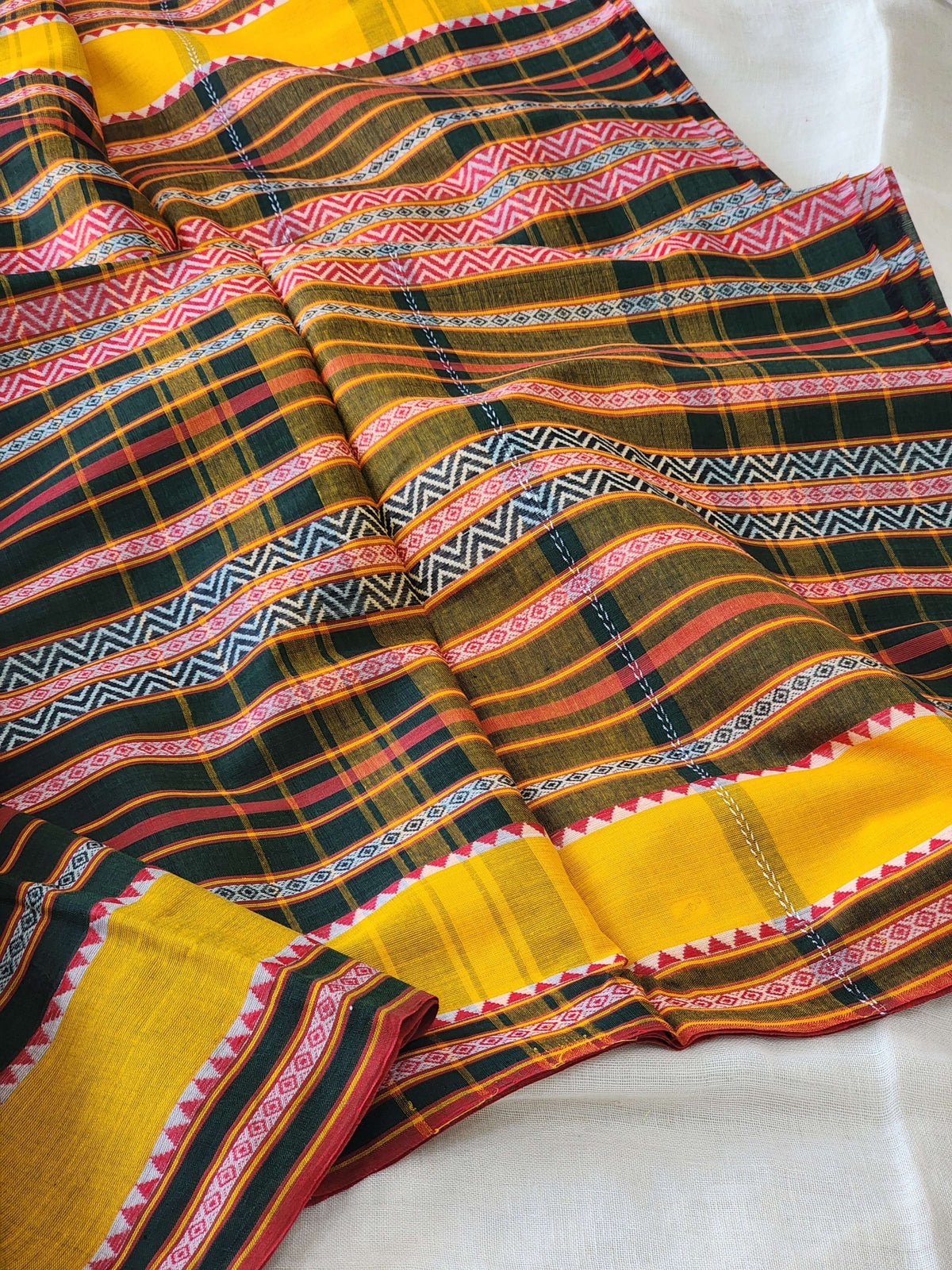 Green Dhonekhali Cotton Saree
