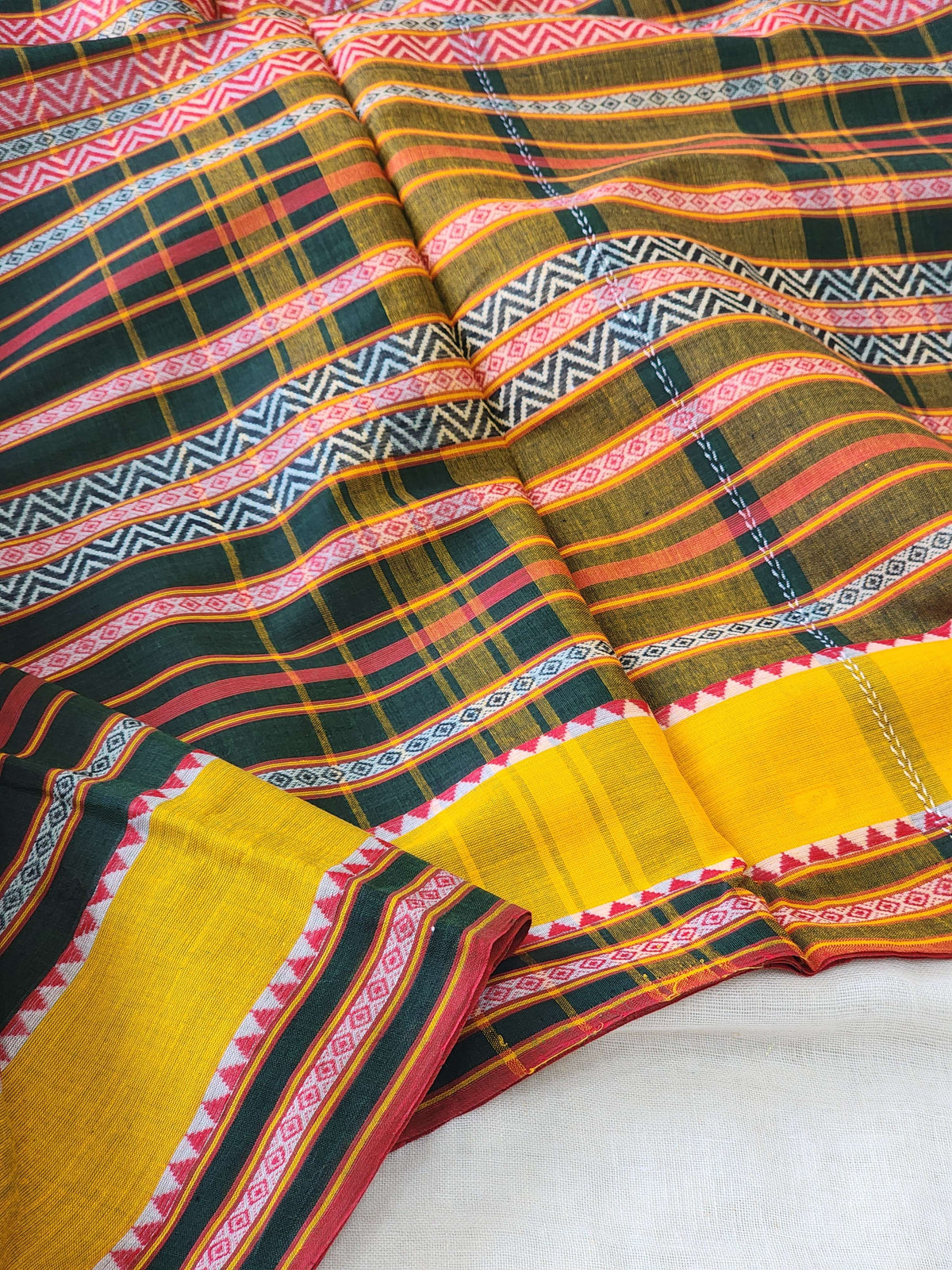 Green Dhonekhali Cotton Saree