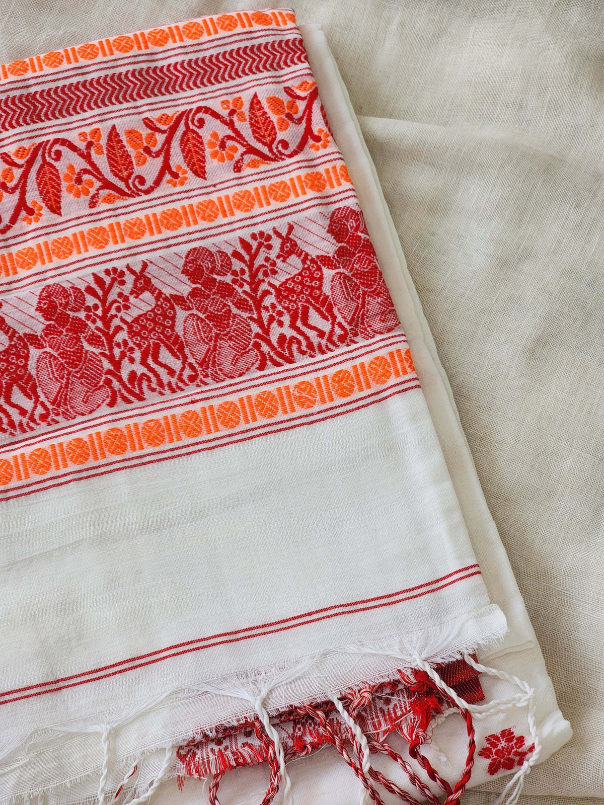 White Baluchari Cotton Saree