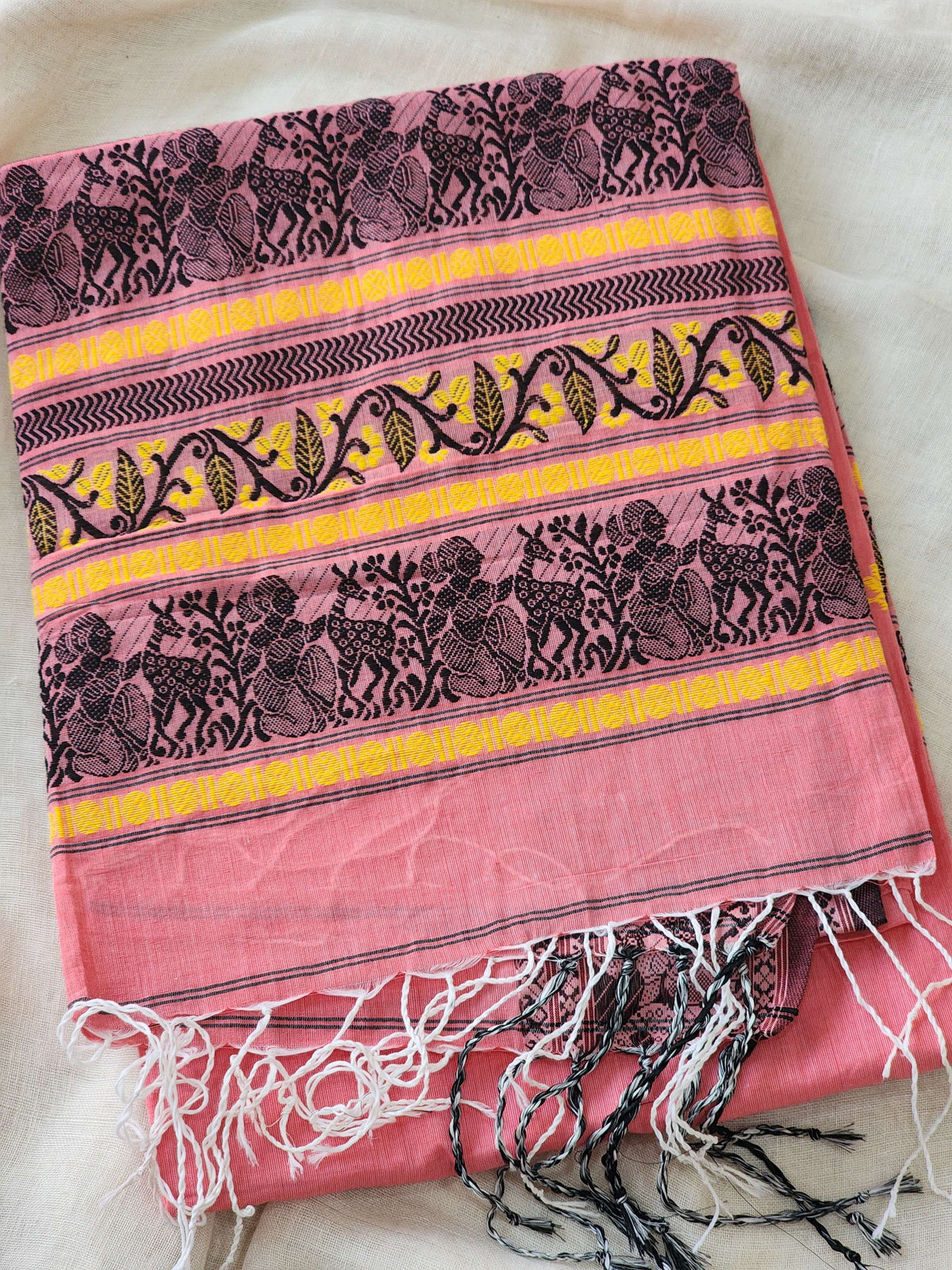 Pink Baluchari Cotton Saree