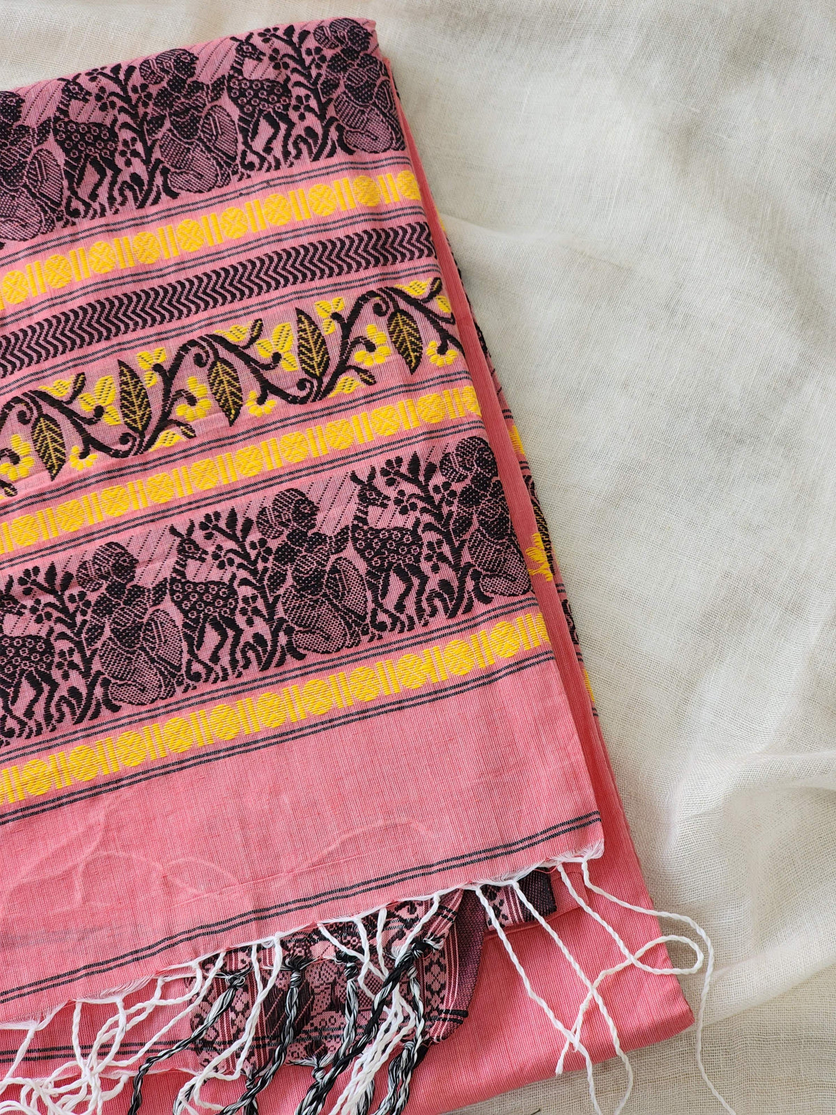Pink Baluchari Cotton Saree