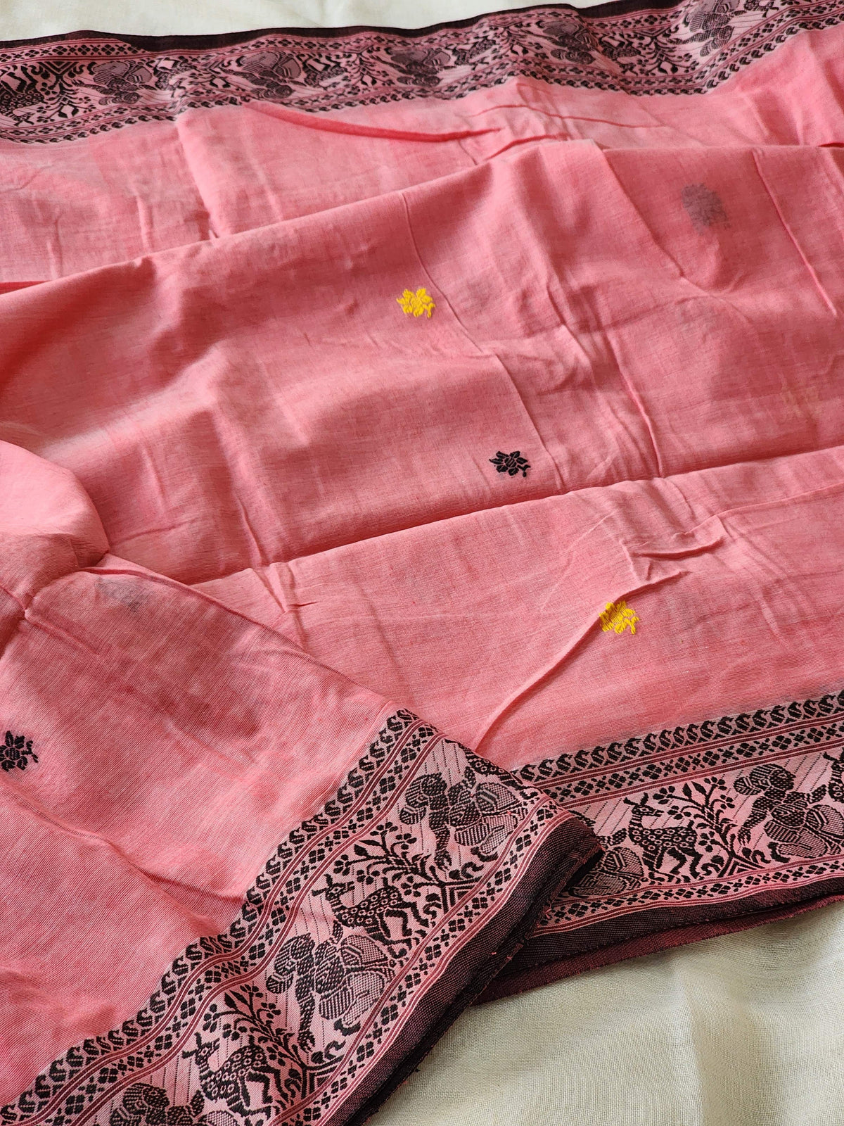 Pink Baluchari Cotton Saree