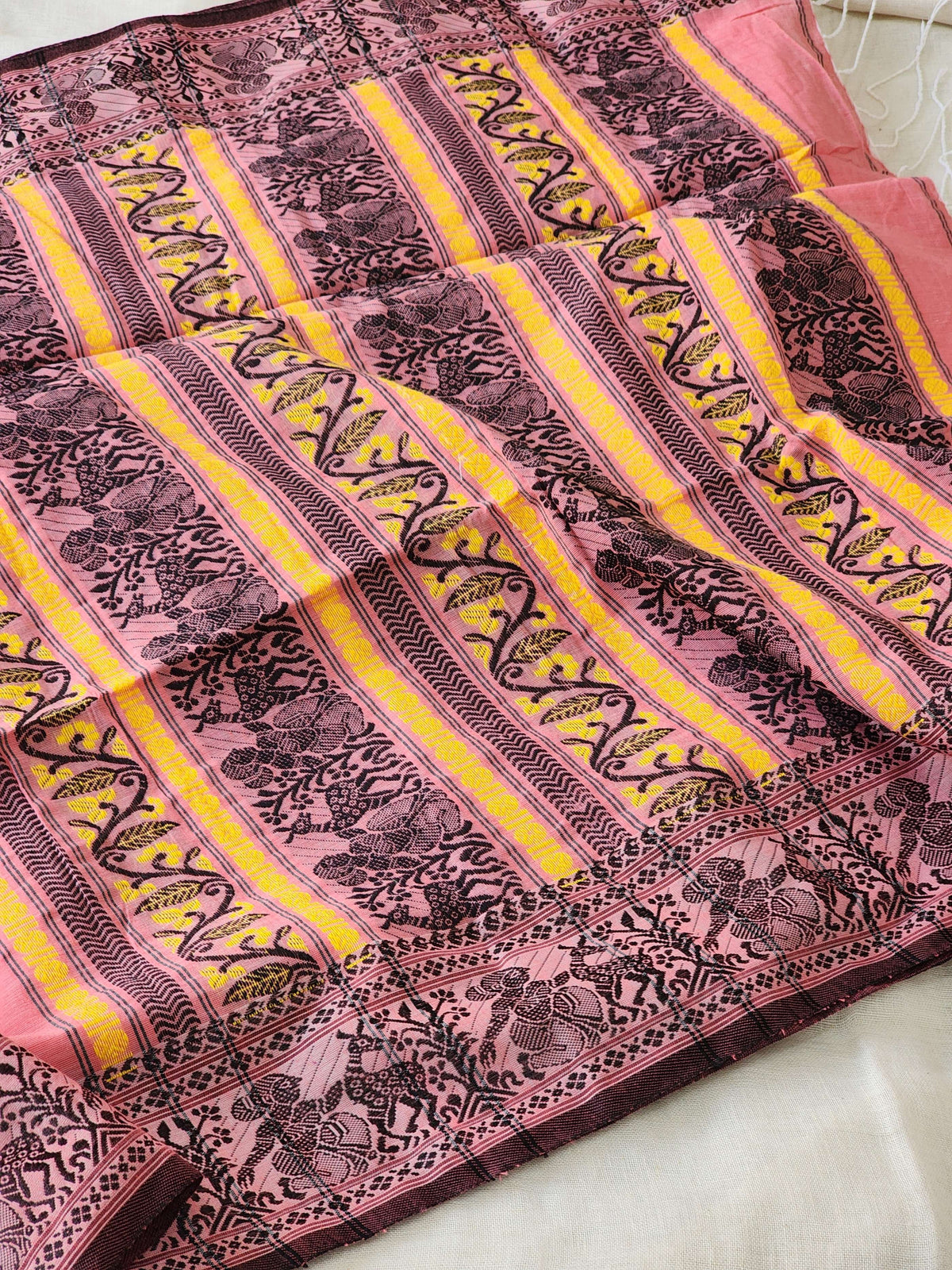 Pink Baluchari Cotton Saree