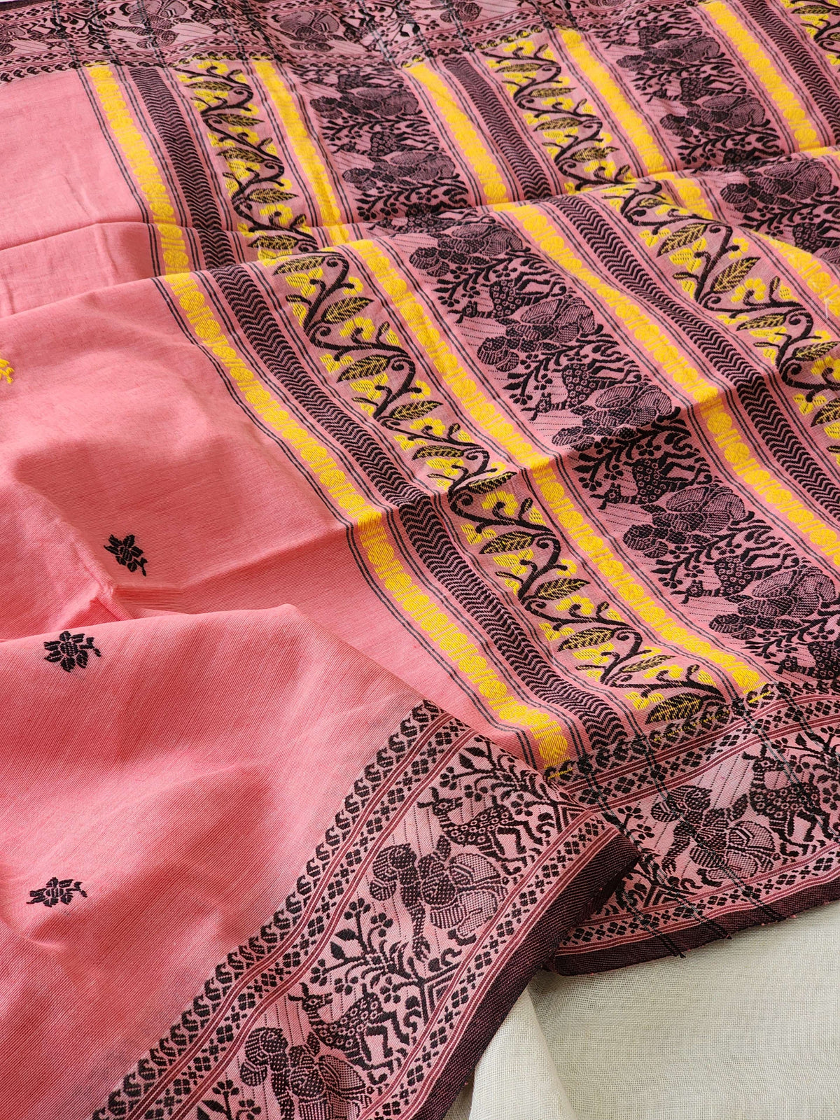 Pink Baluchari Cotton Saree