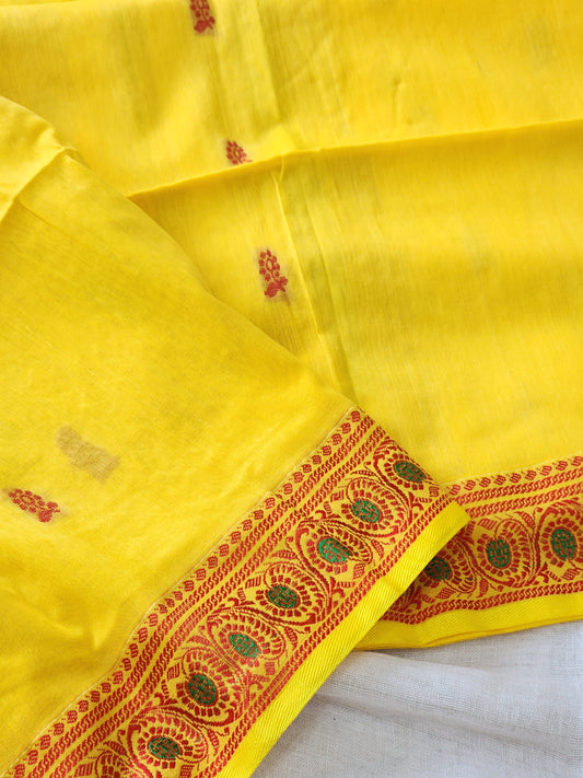 Yellow Baluchari Cotton Saree
