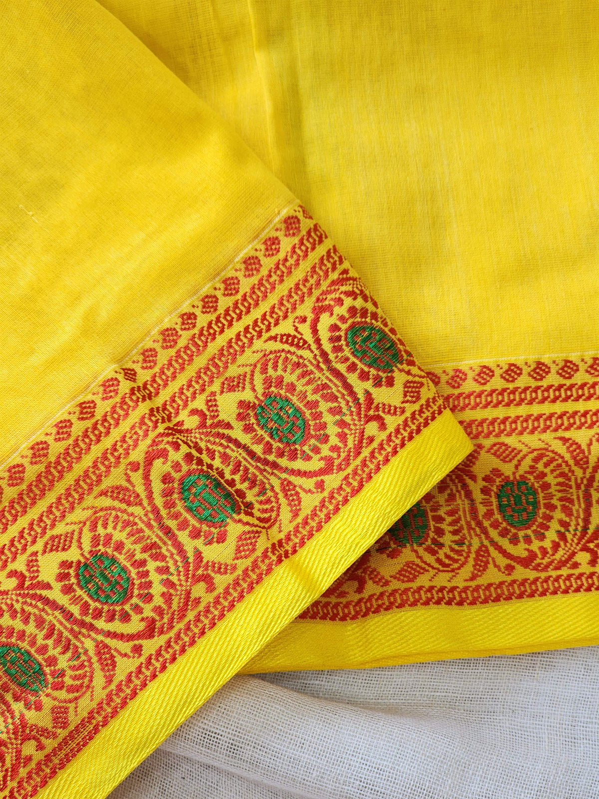Yellow Baluchari Cotton Saree