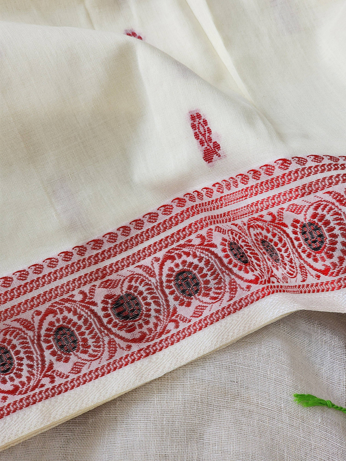 Cream Baluchari Cotton Saree