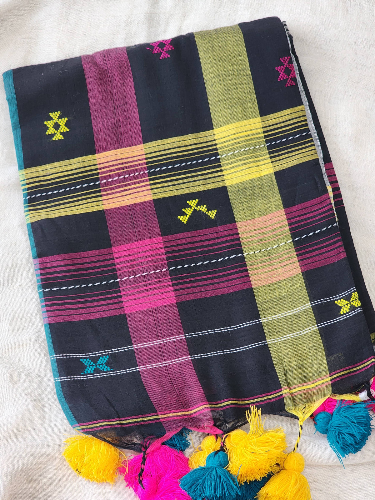 Black Handwoven Cotton Saree