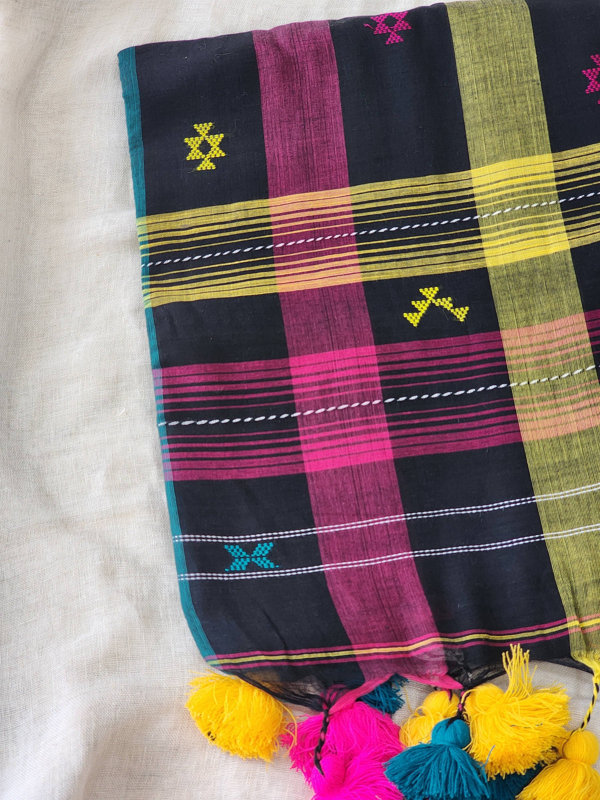 Black Handwoven Cotton Saree