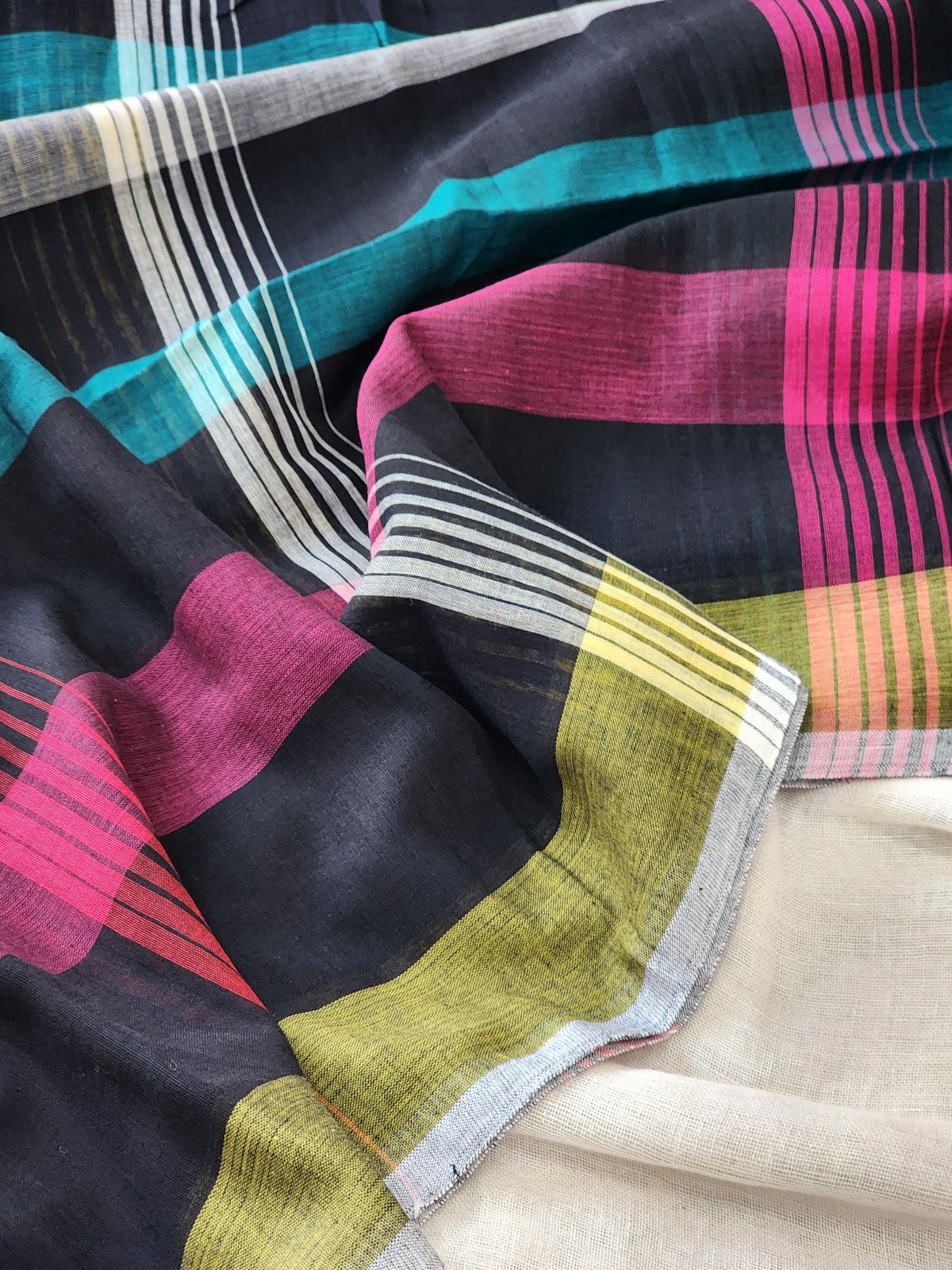 Black Handwoven Cotton Saree