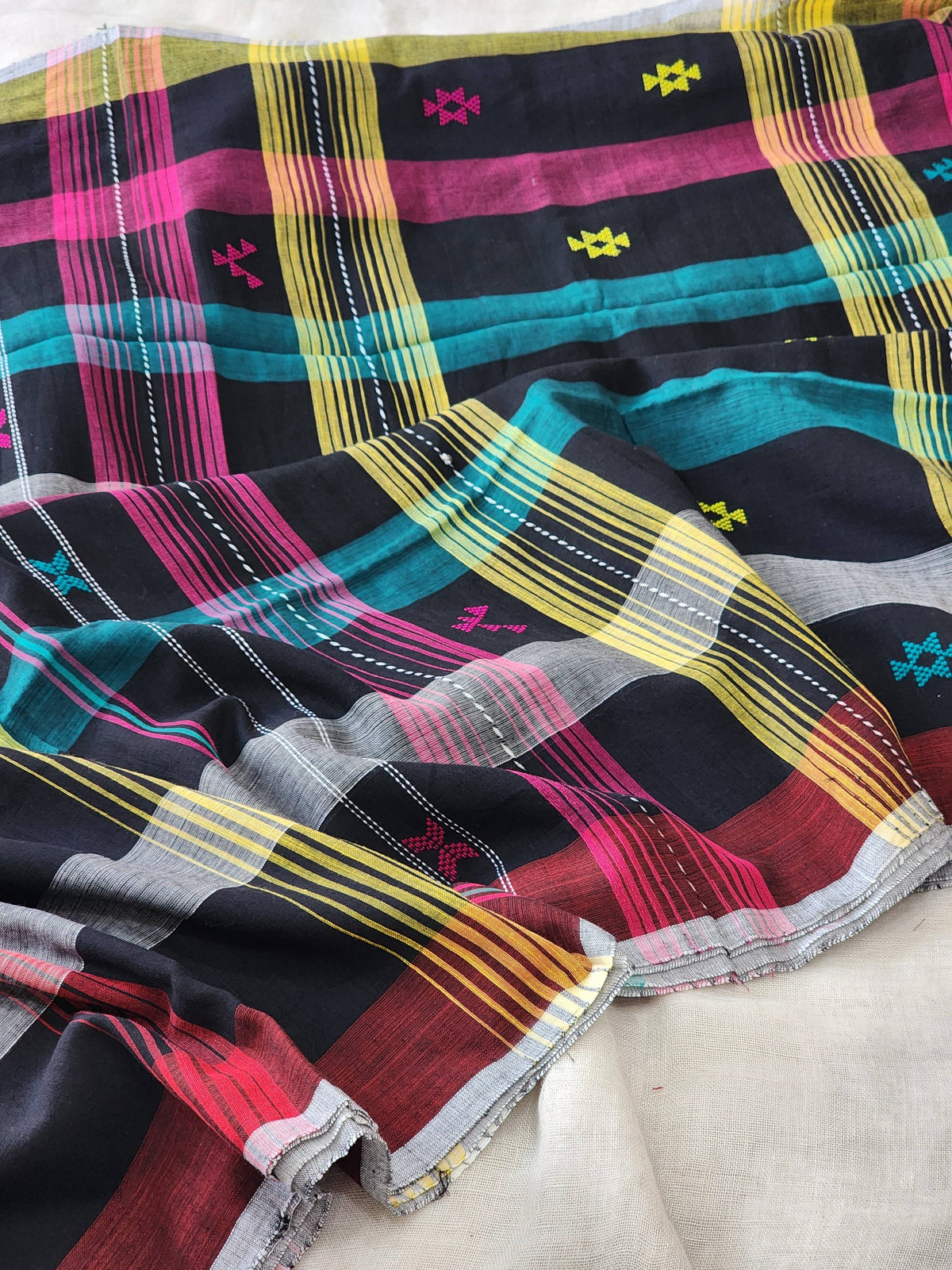 Black Handwoven Cotton Saree