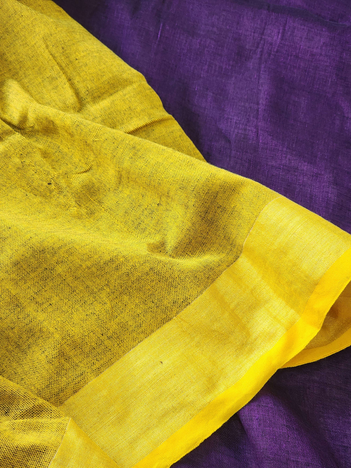 Purple Linen Cotton Saree