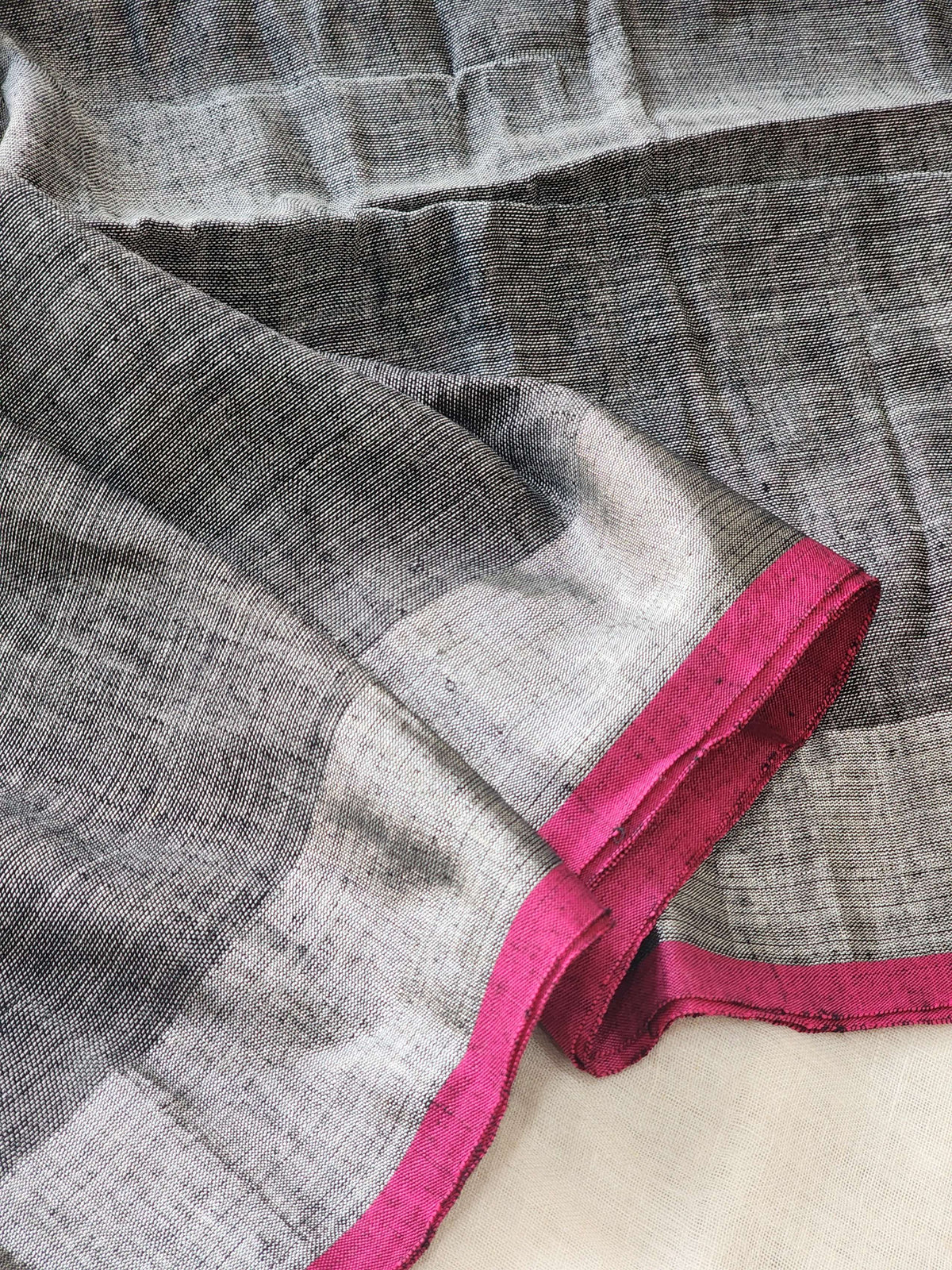 Grey Linen Cotton Saree