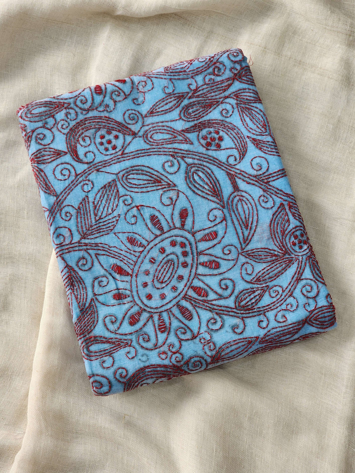 Blue Kantha Cotton Saree
