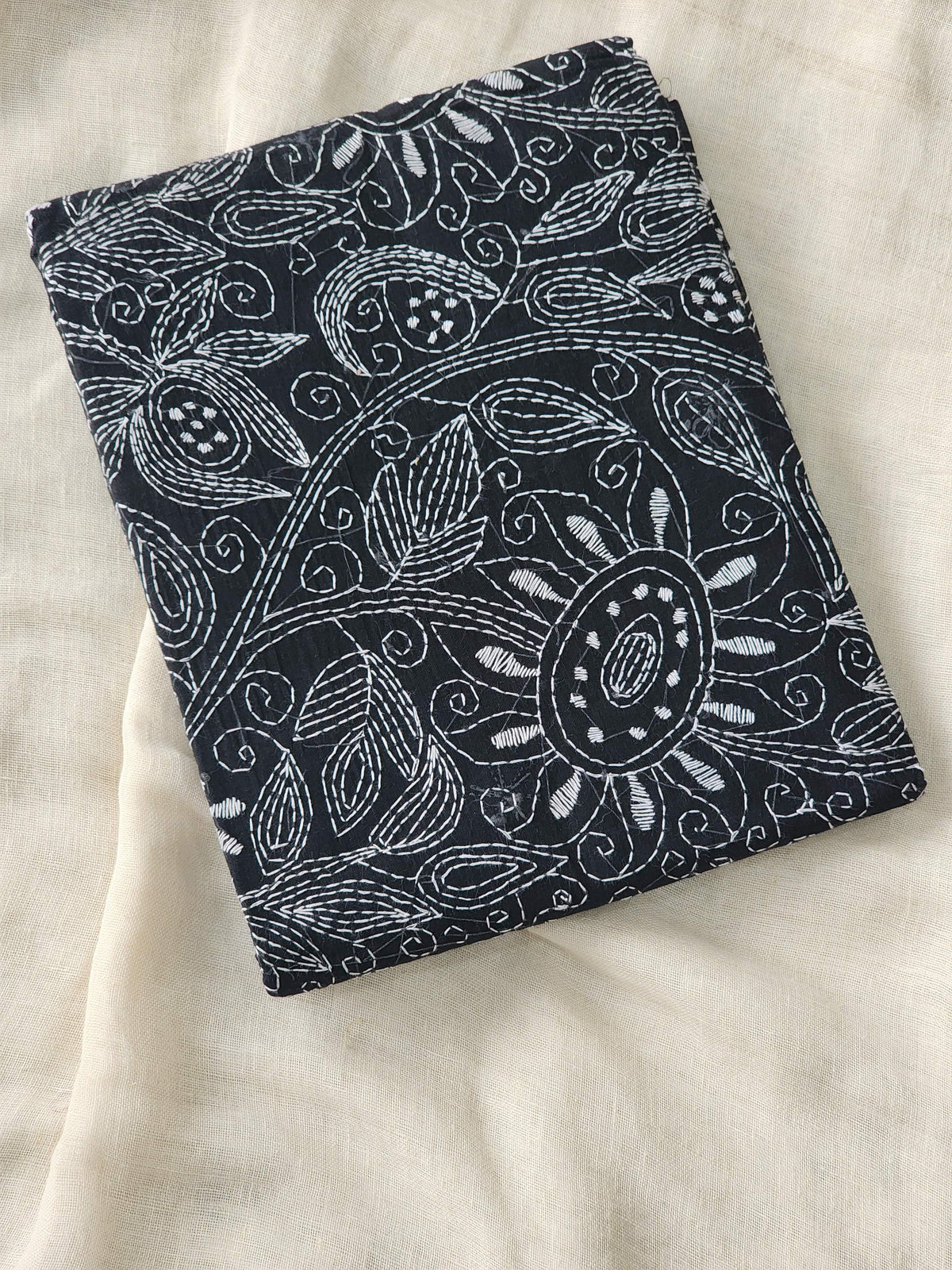 Black Kantha Cotton Saree