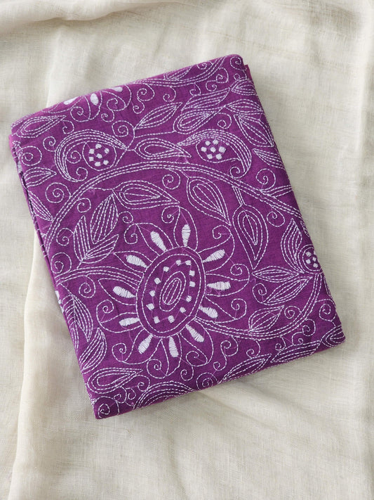 Purple Kantha Cotton Saree