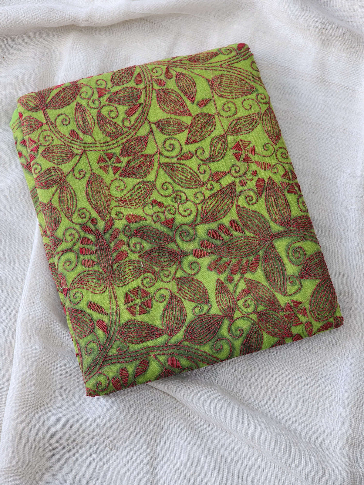 Green Kantha Cotton Saree