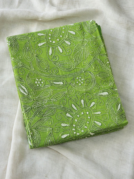 Green Kantha Cotton Saree