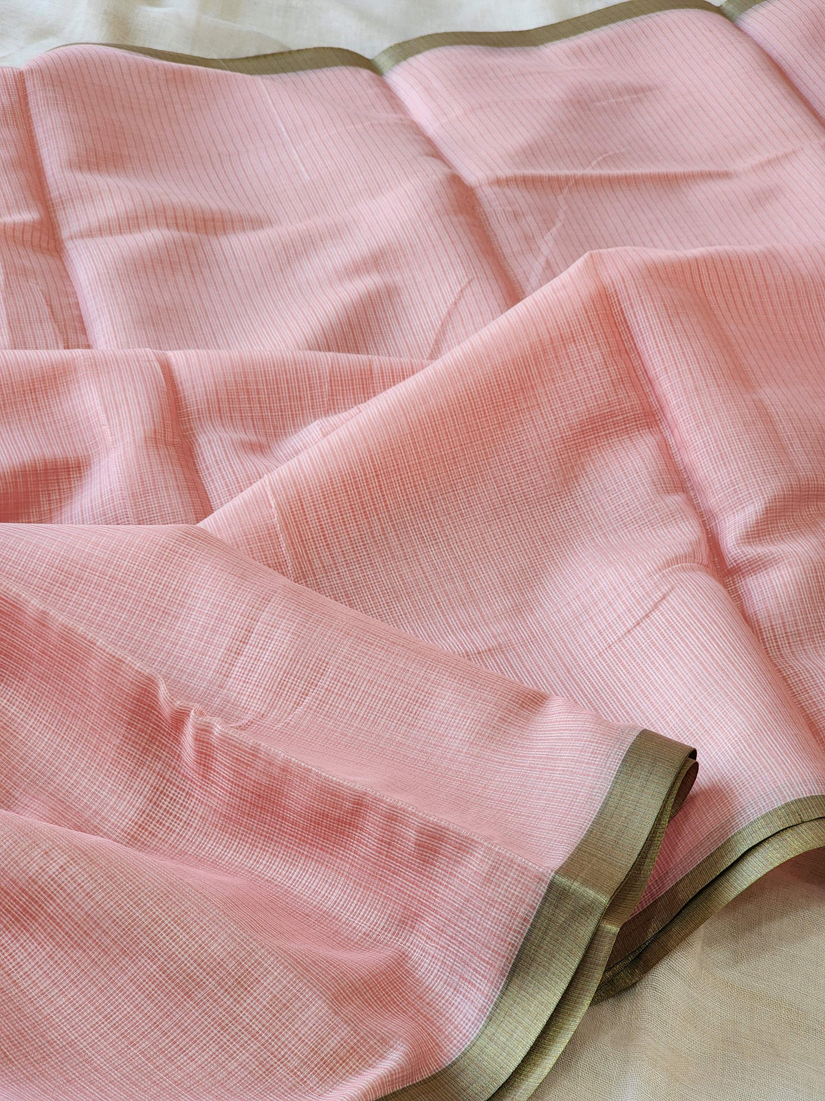 Baby Pink Kota Silk Saree