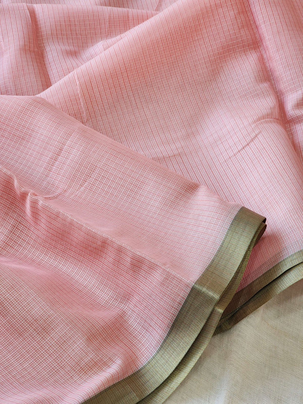 Baby Pink Kota Silk Saree
