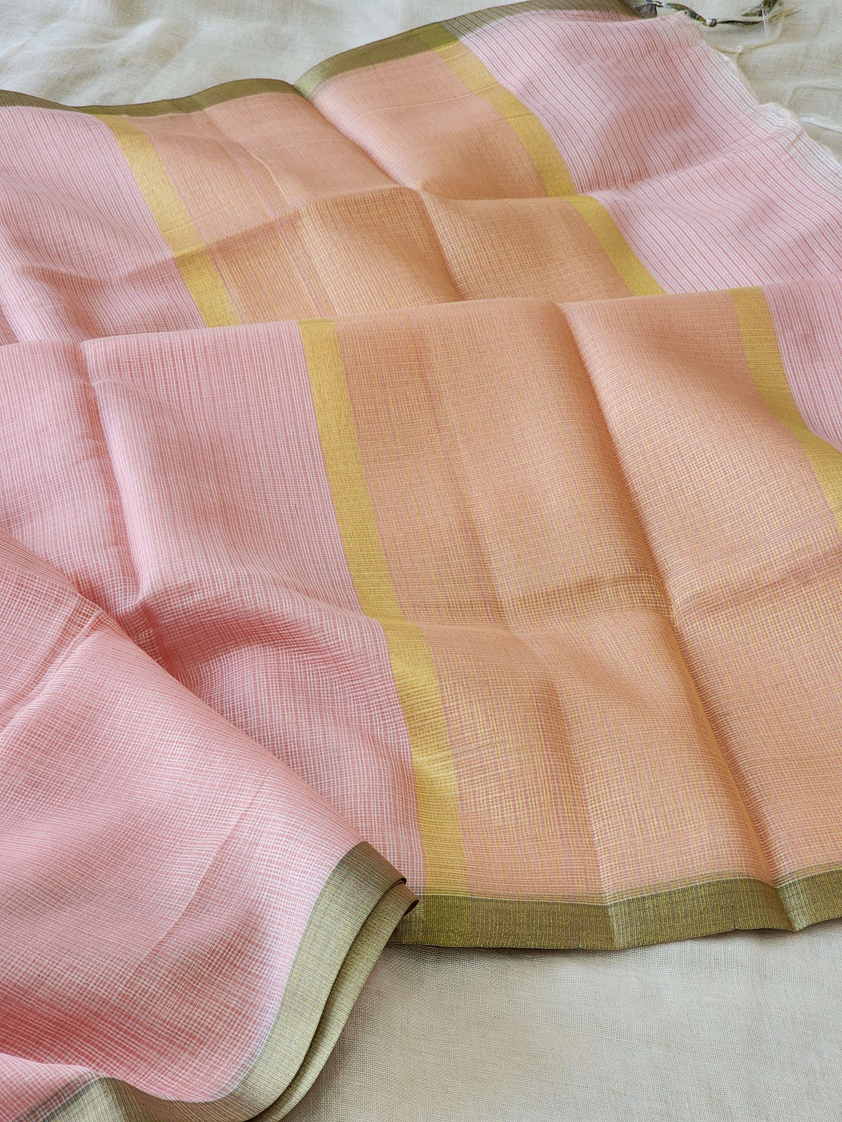 Baby Pink Kota Silk Saree