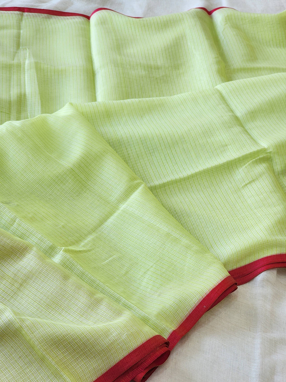 Lime Green Kota Silk Saree