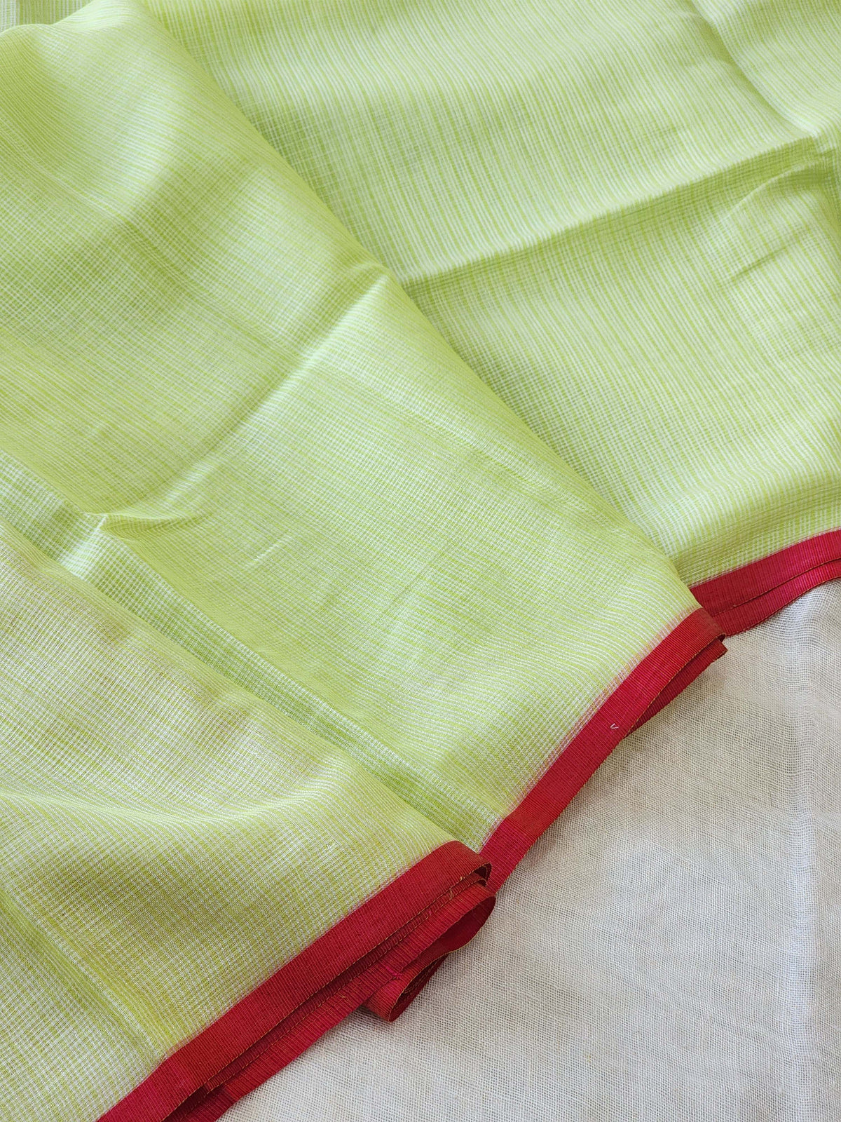 Lime Green Kota Silk Saree