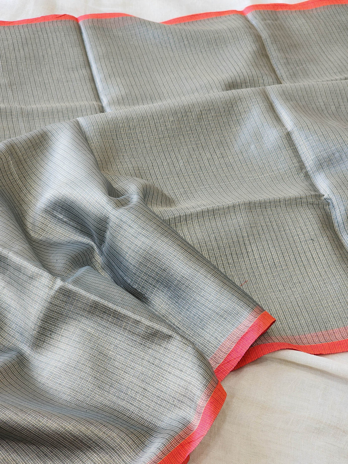 Silver Grey Kota Silk Saree