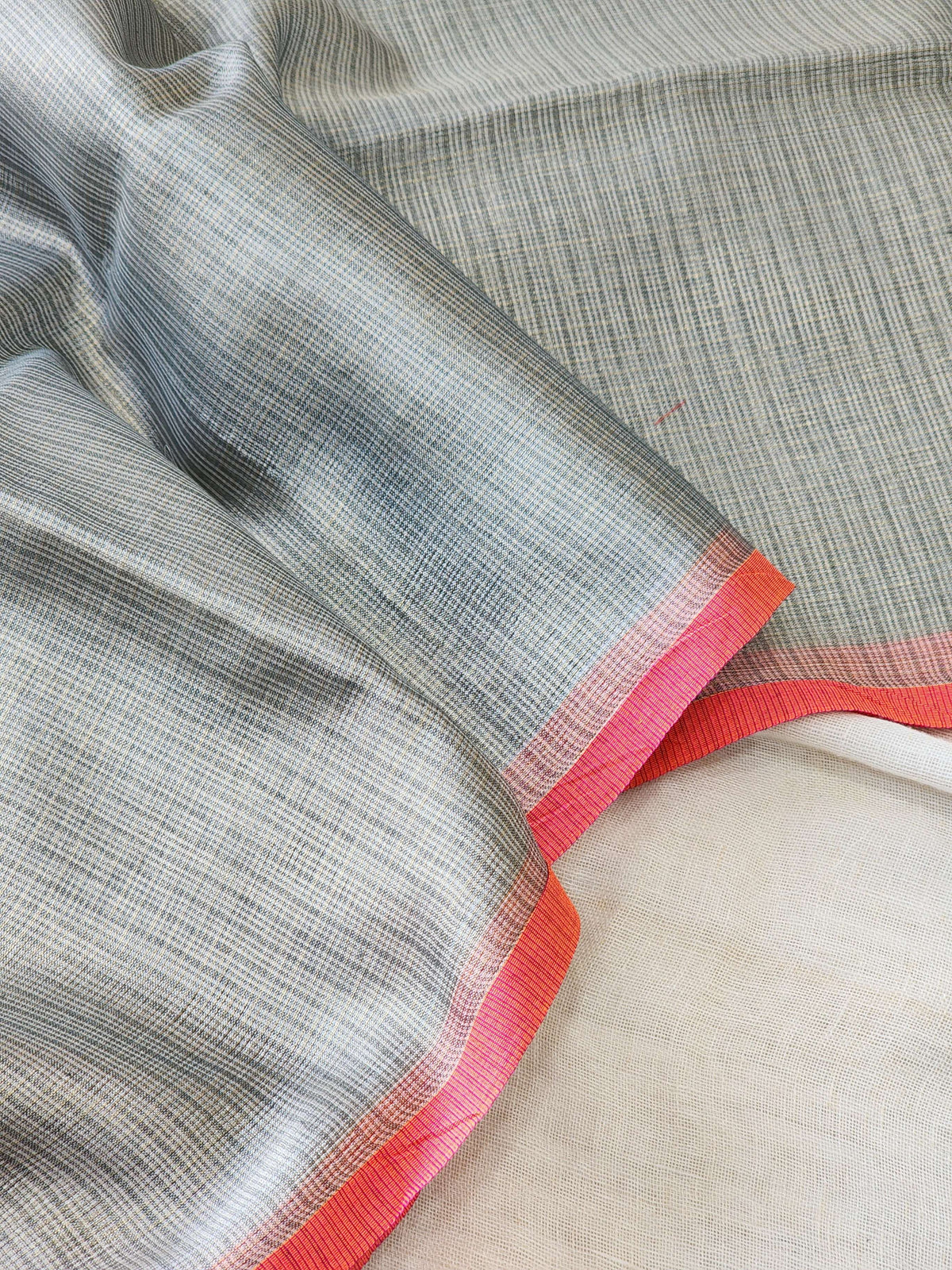 Silver Grey Kota Silk Saree