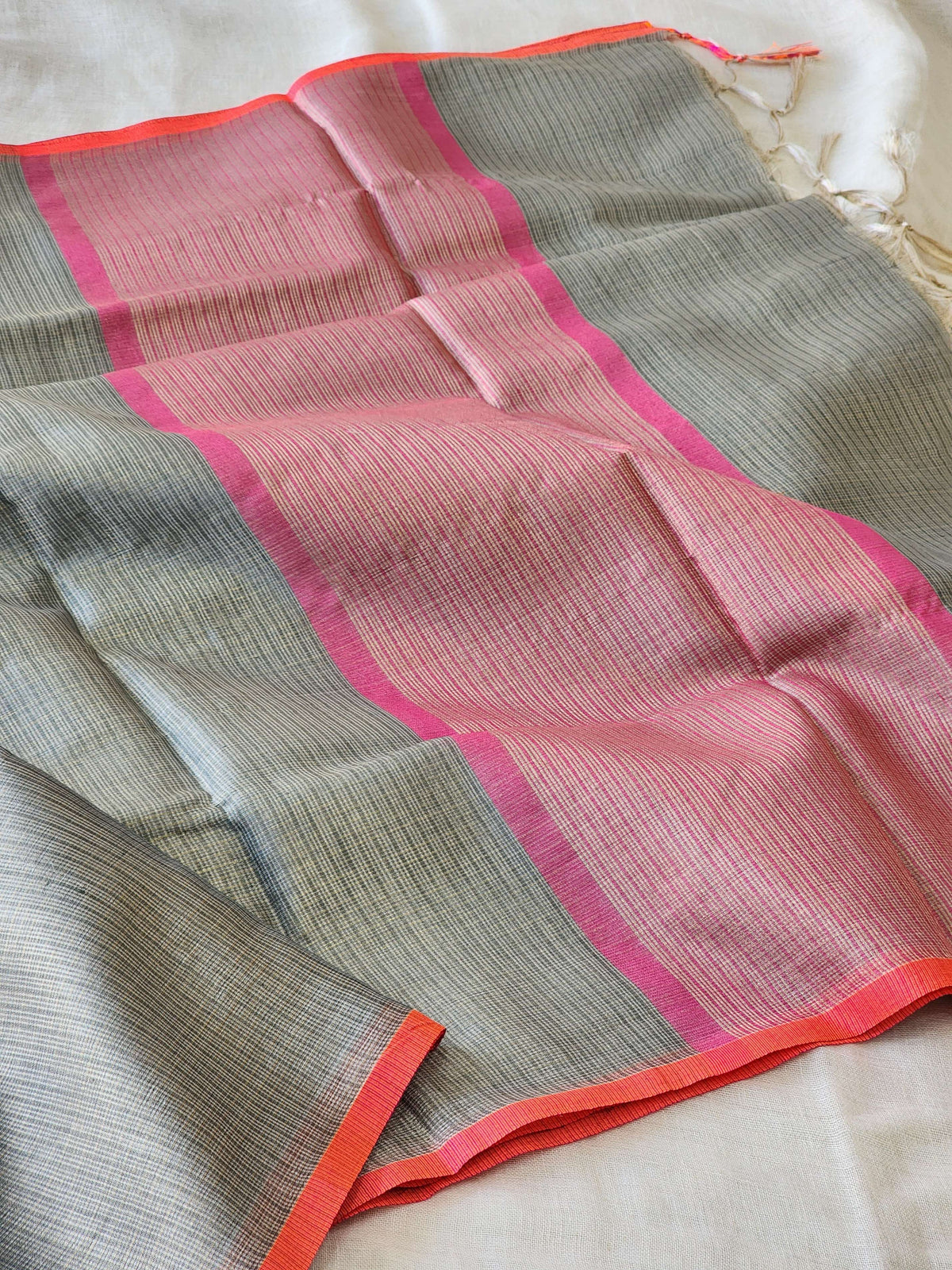 Silver Grey Kota Silk Saree