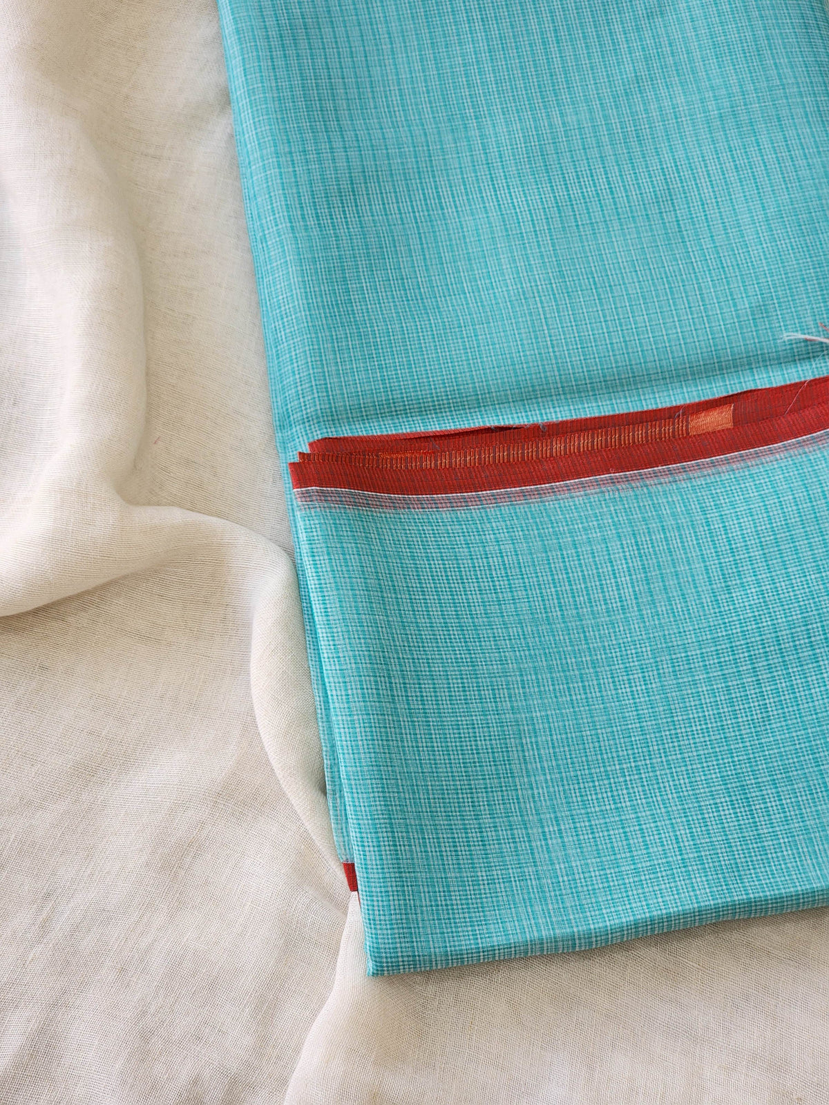 Turquoise Blue Kota Cotton Saree