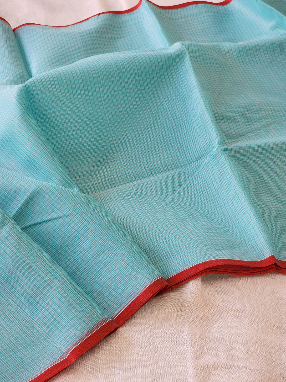 Turquoise Blue Kota Cotton Saree