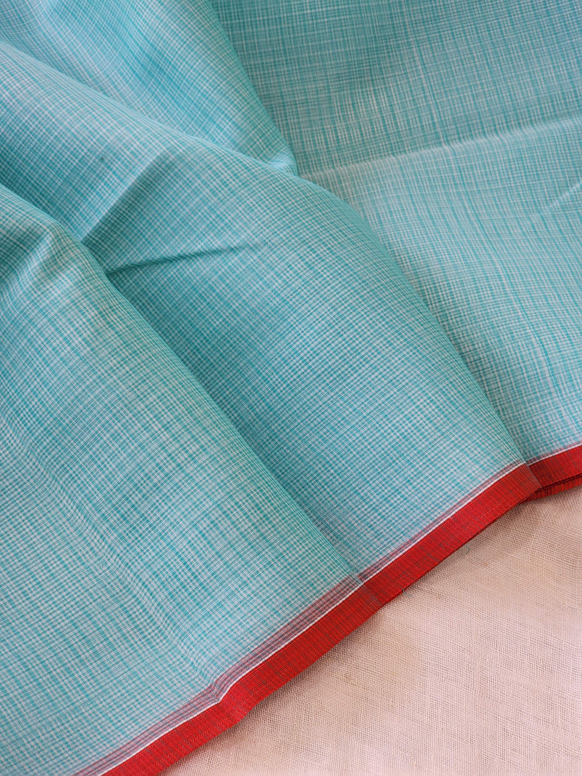 Turquoise Blue Kota Cotton Saree