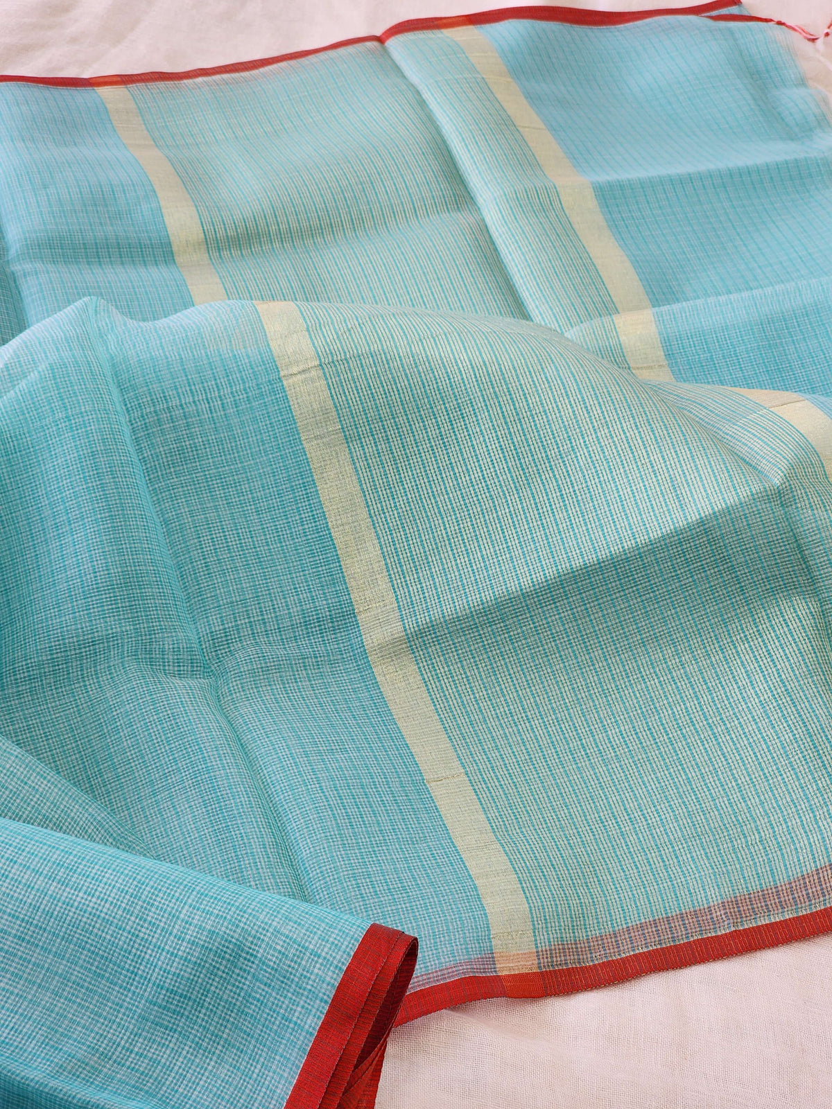Turquoise Blue Kota Cotton Saree
