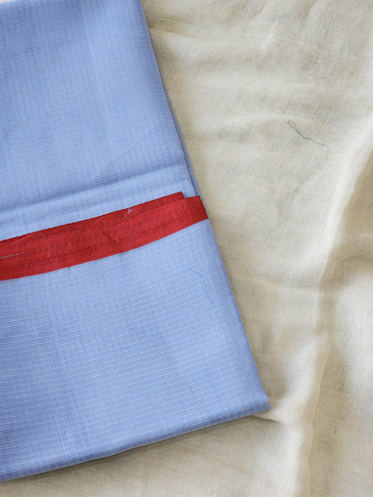 Light Ink Blue Kota Cotton Saree