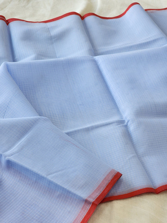 Light Ink Blue Kota Cotton Saree