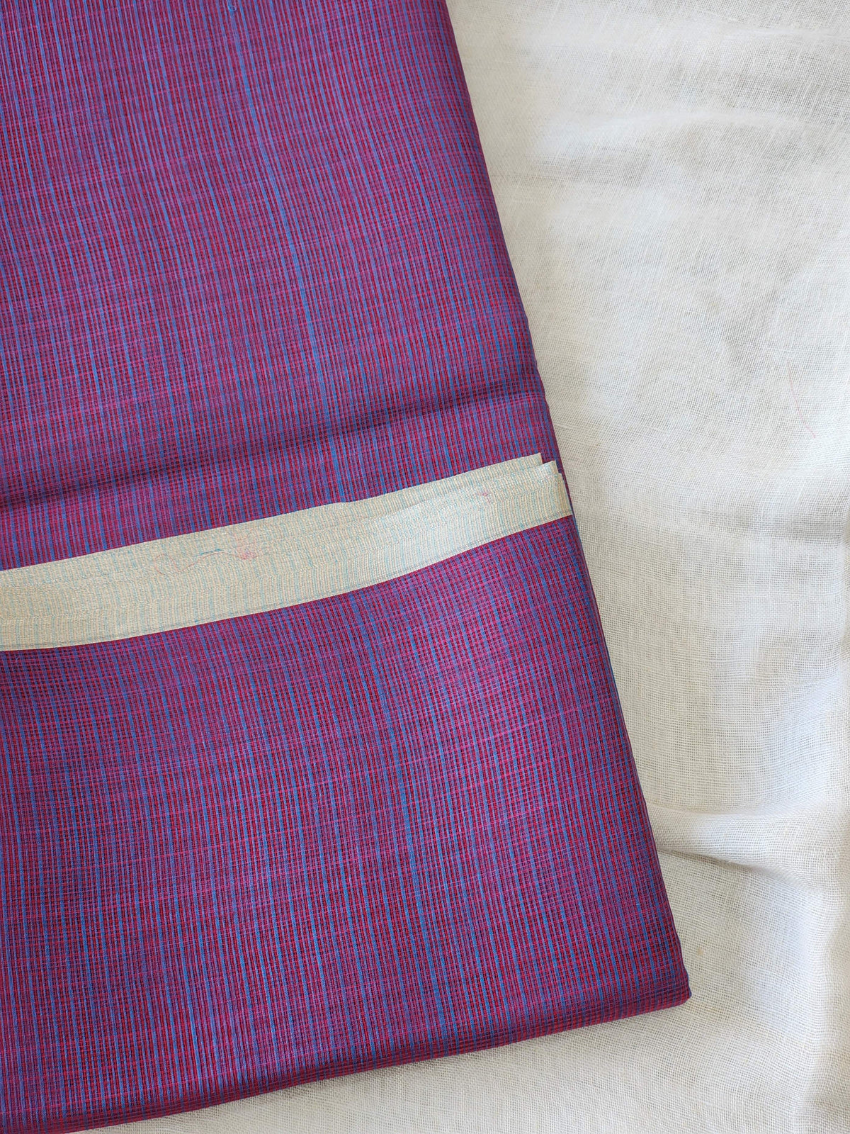 Purple Grey Kota Cotton Saree