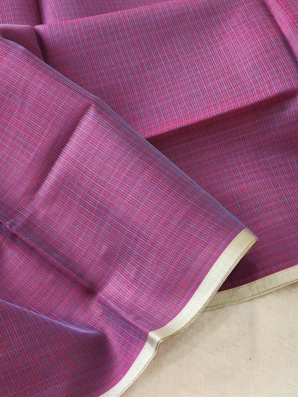 Purple Grey Kota Cotton Saree