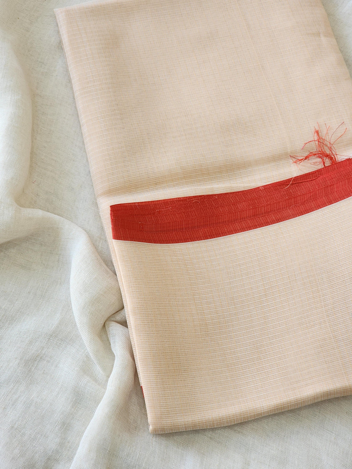 Light Peach Kota Cotton Saree
