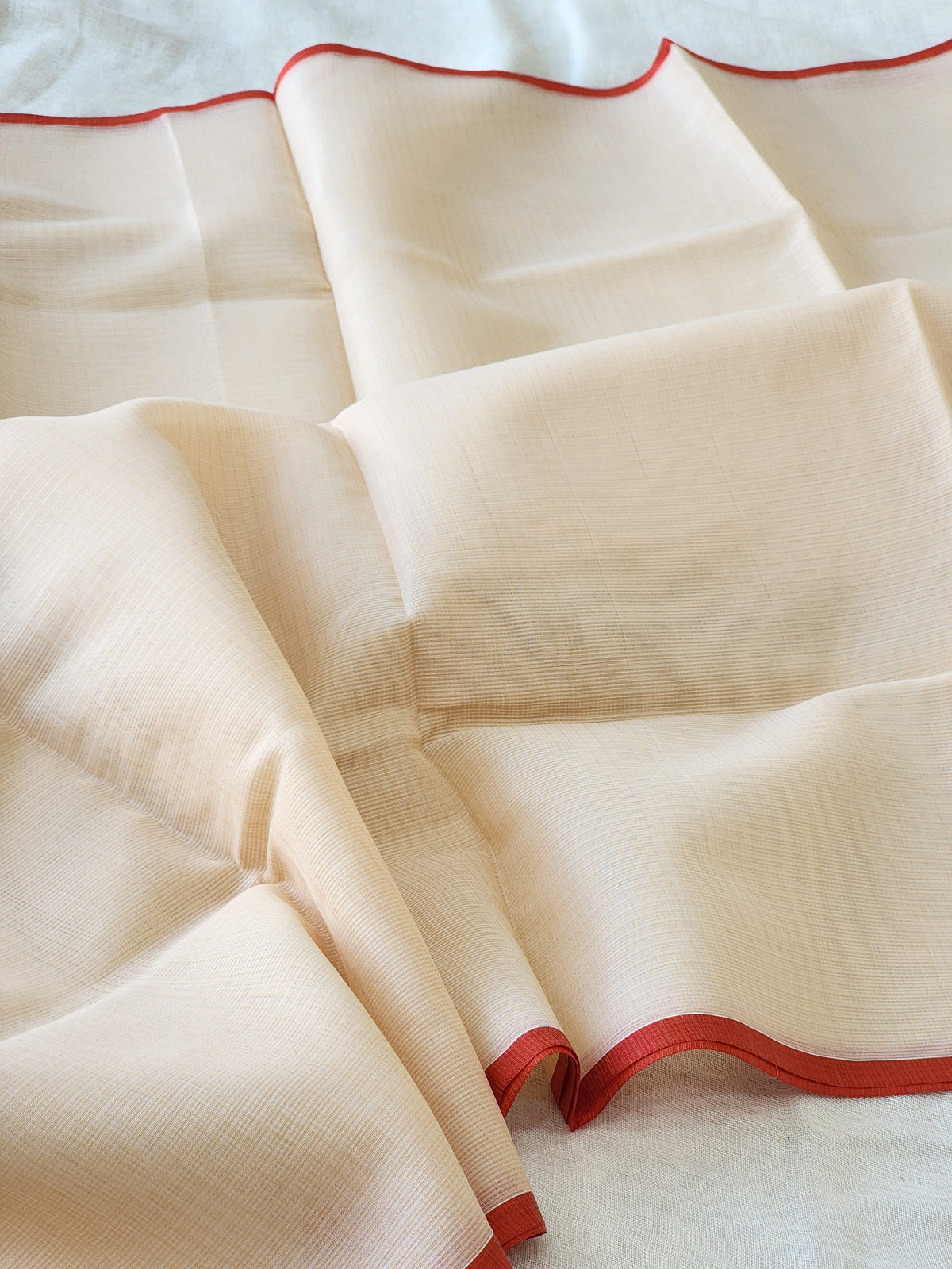 Light Peach Kota Cotton Saree