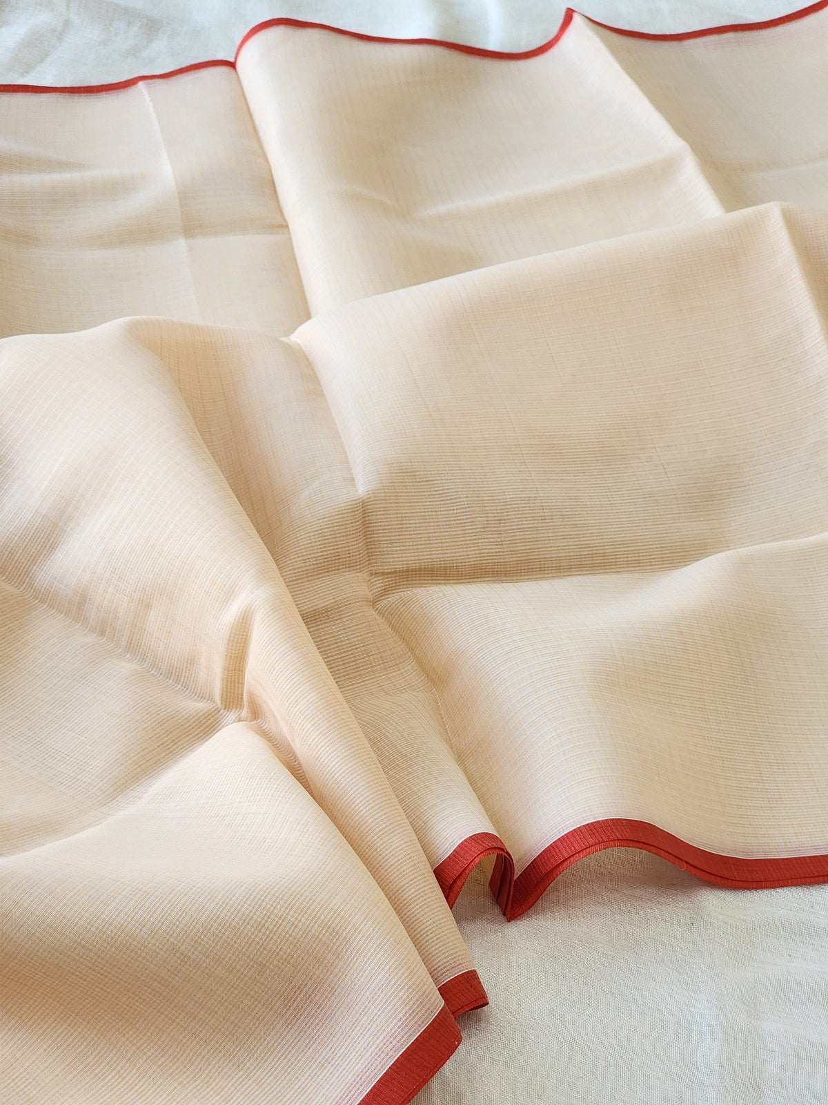 Light Peach Kota Cotton Saree
