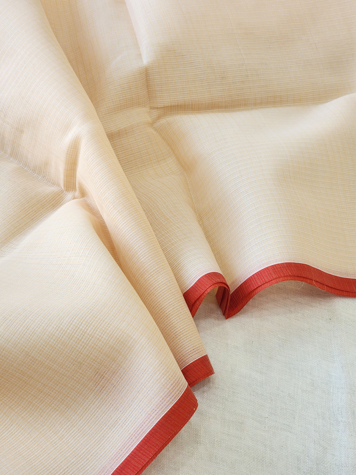 Light Peach Kota Cotton Saree