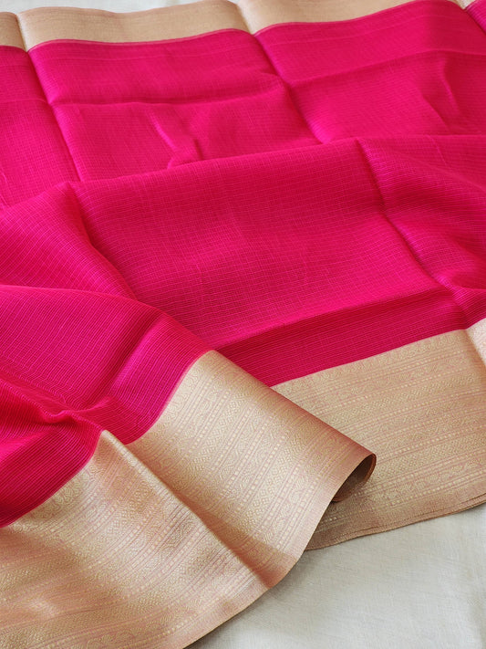 Rani Pink Kota Silk Saree