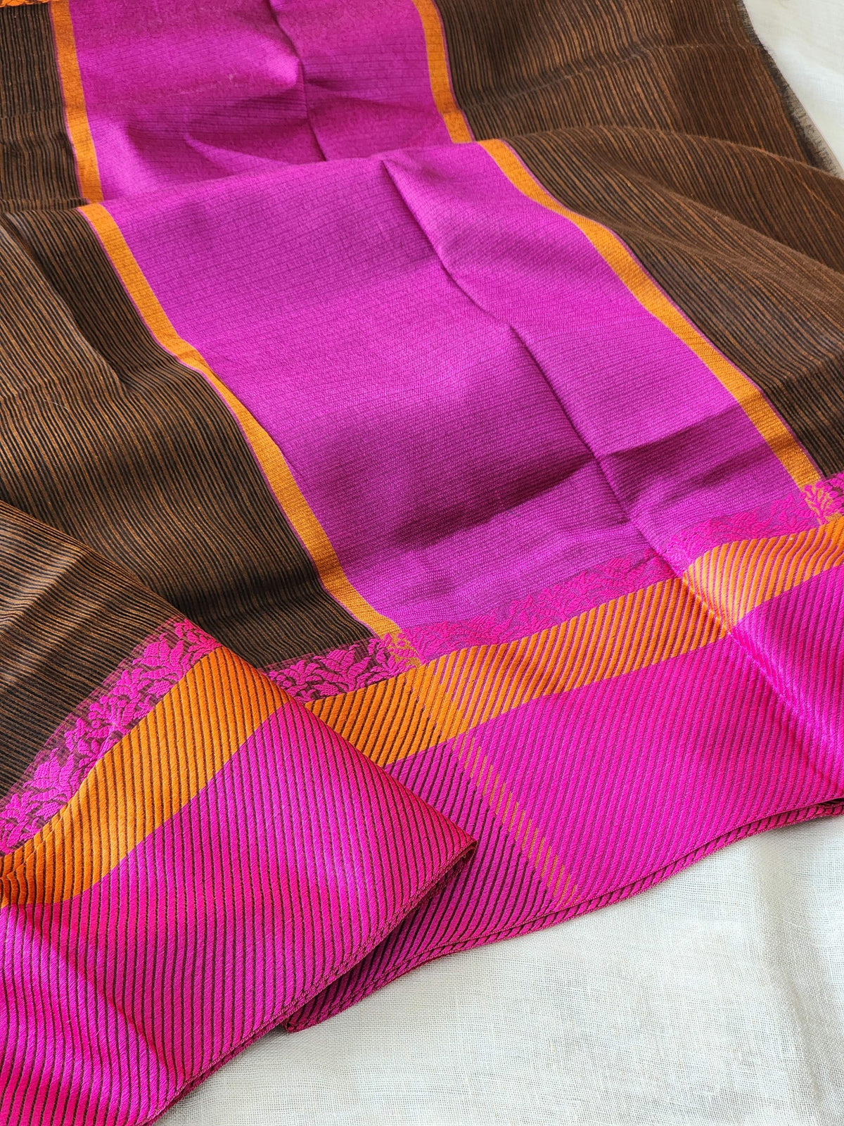 Brown Kota Silk Saree